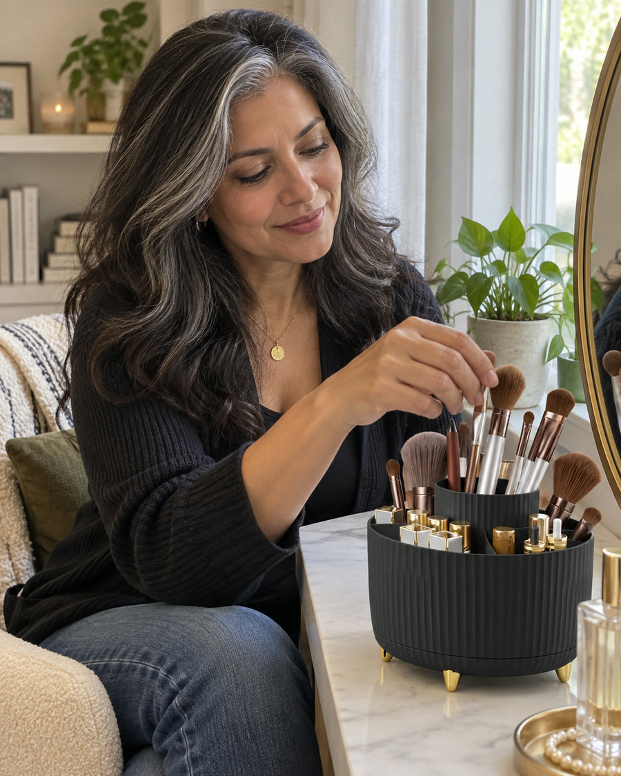 360 Rotating Makeup Organizer with 5 Compartments
