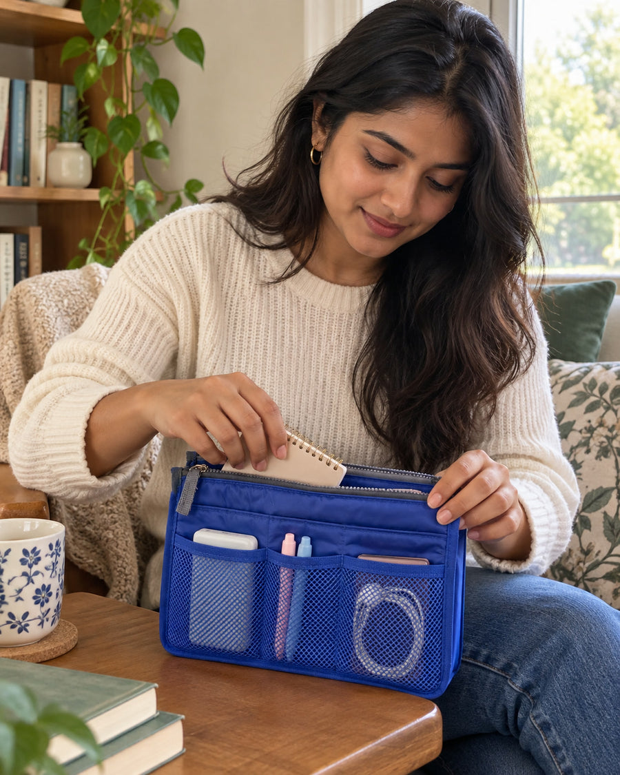 Travel Makeup Bag with Compartments for Toiletries