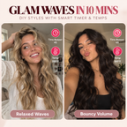 Relaxed waves and bouncy volume curls made with the automatic hair curler