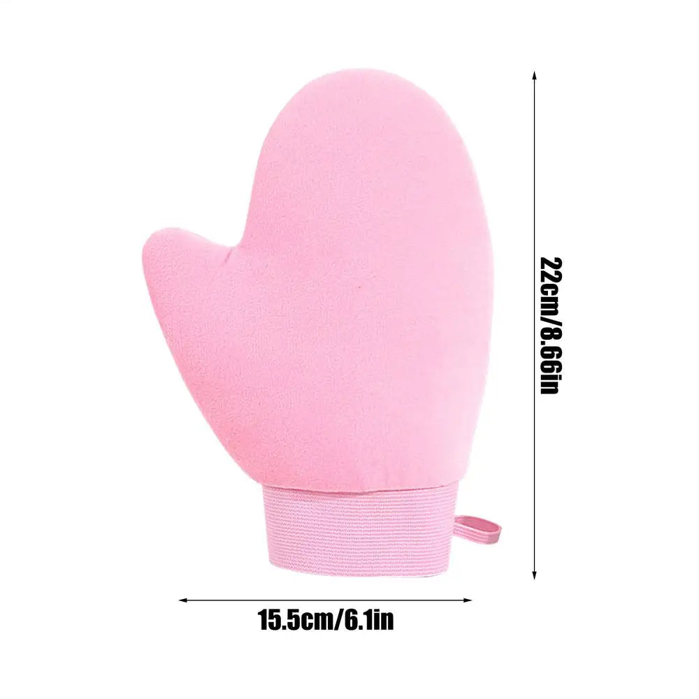 Alsunu double-sided self-tanning mitt in pink