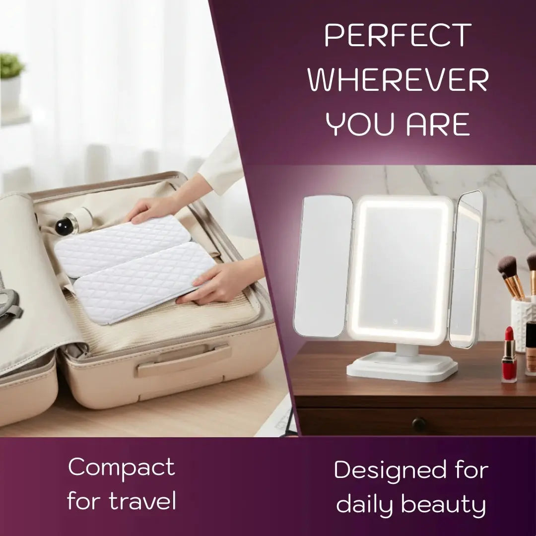 Alsunu® Trifold LED Makeup Mirror Alsunu