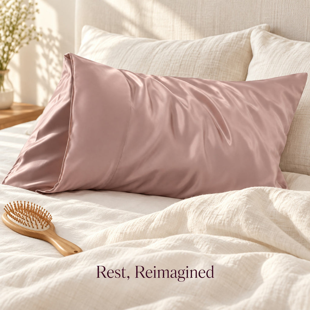 Alsunu Silk Pillowcase - styled in-use context