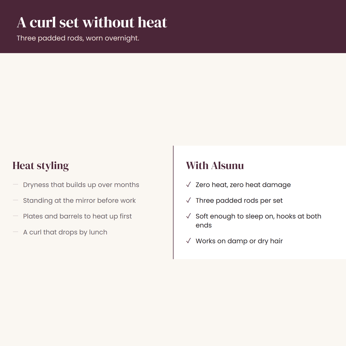 Alsunu® Heatless Curling Rods (Set of 3) - why Alsunu