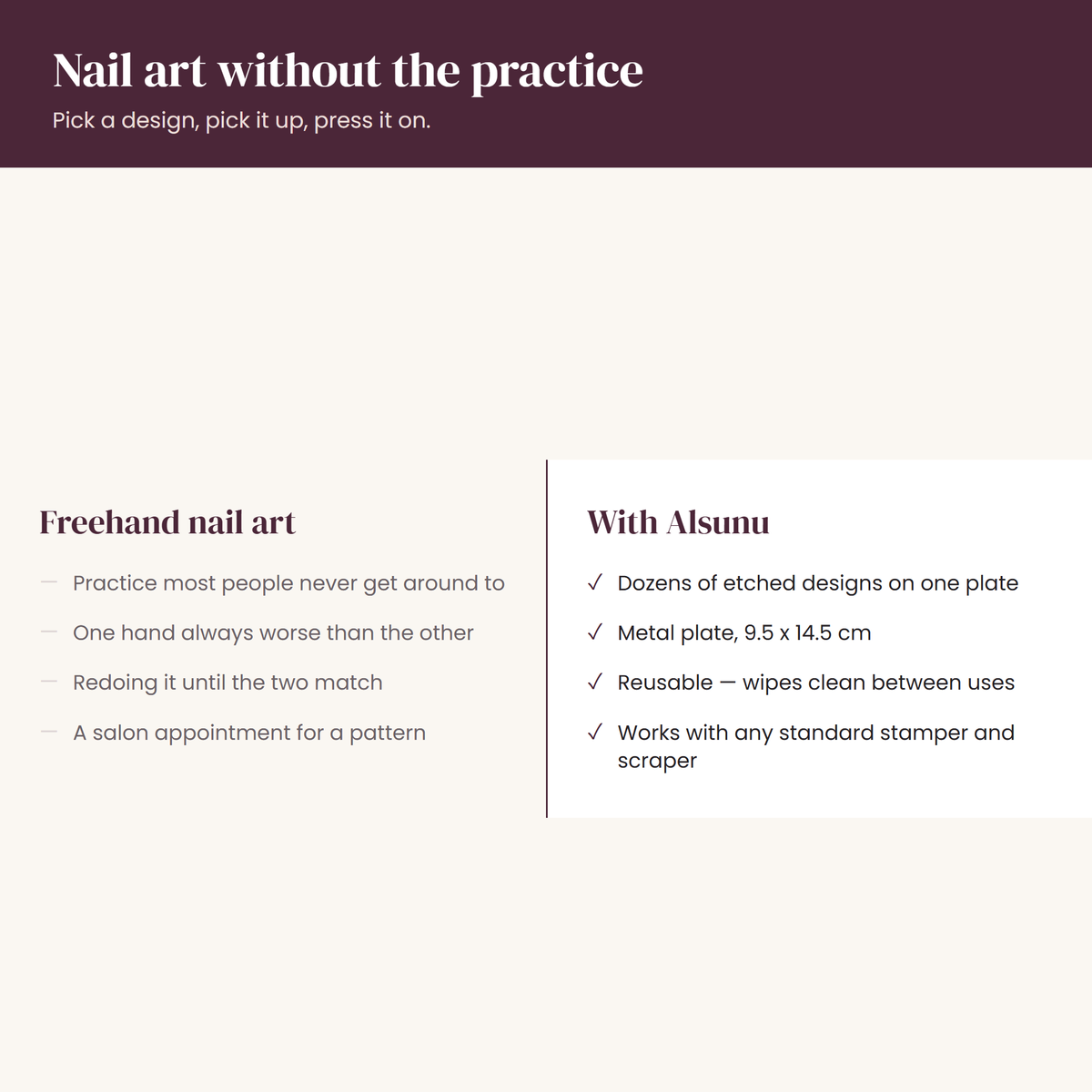 Alsunu® Nail Art Stamping Plate - why Alsunu