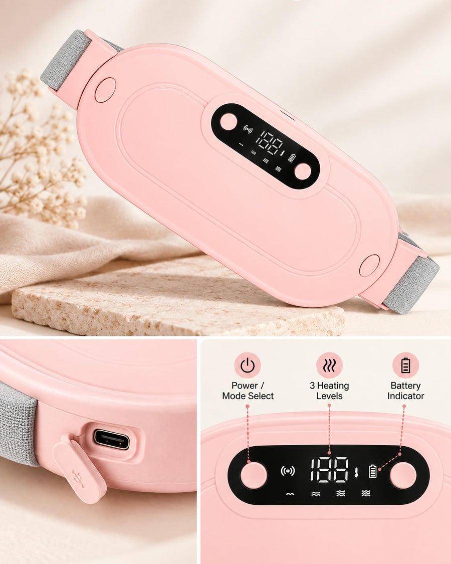 Cordless Period Heating Pad, Portable and Rechargeable