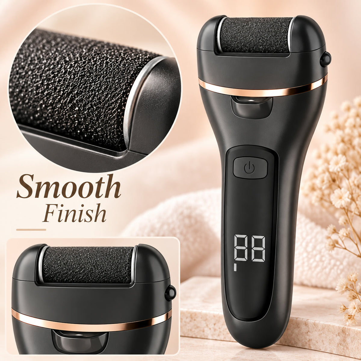 Alsunu foot callus remover, roller head texture