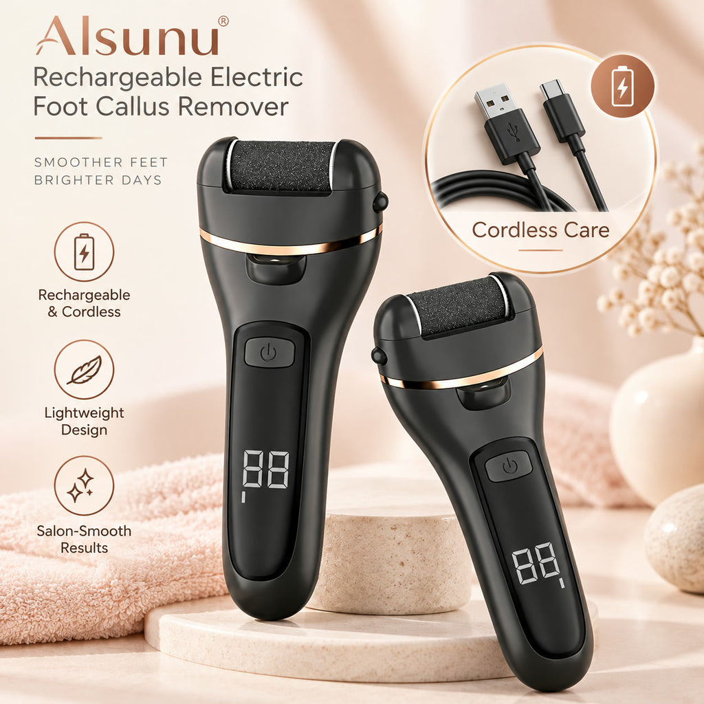 Alsunu foot callus remover, size and features