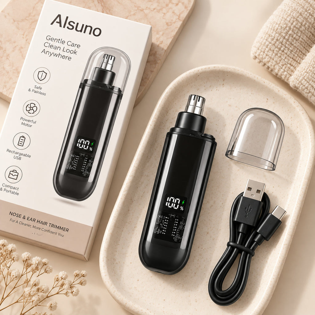 Alsunu nose and ear trimmer in use