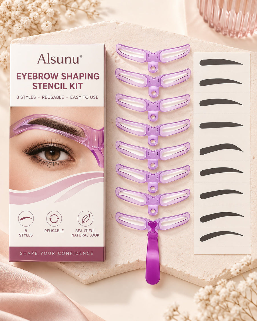 Reusable Eyebrow Stencil Kit, 8 Brow Shapes