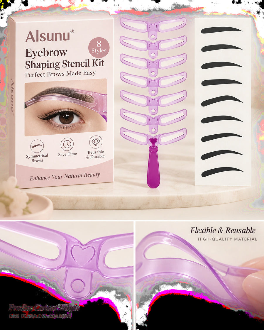 Reusable Eyebrow Stencil Kit, 8 Brow Shapes