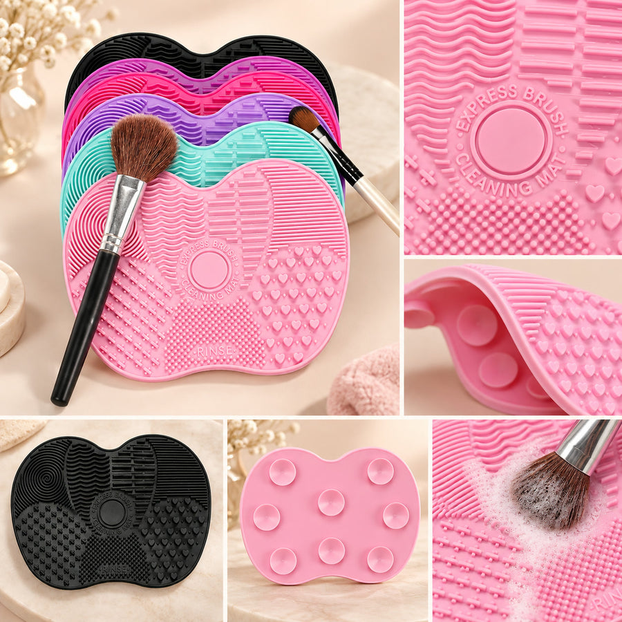 Silicone Makeup Brush Cleaning Mat with Suction Base