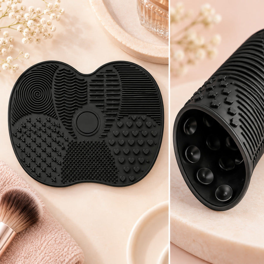 Silicone Makeup Brush Cleaning Mat with Suction Base