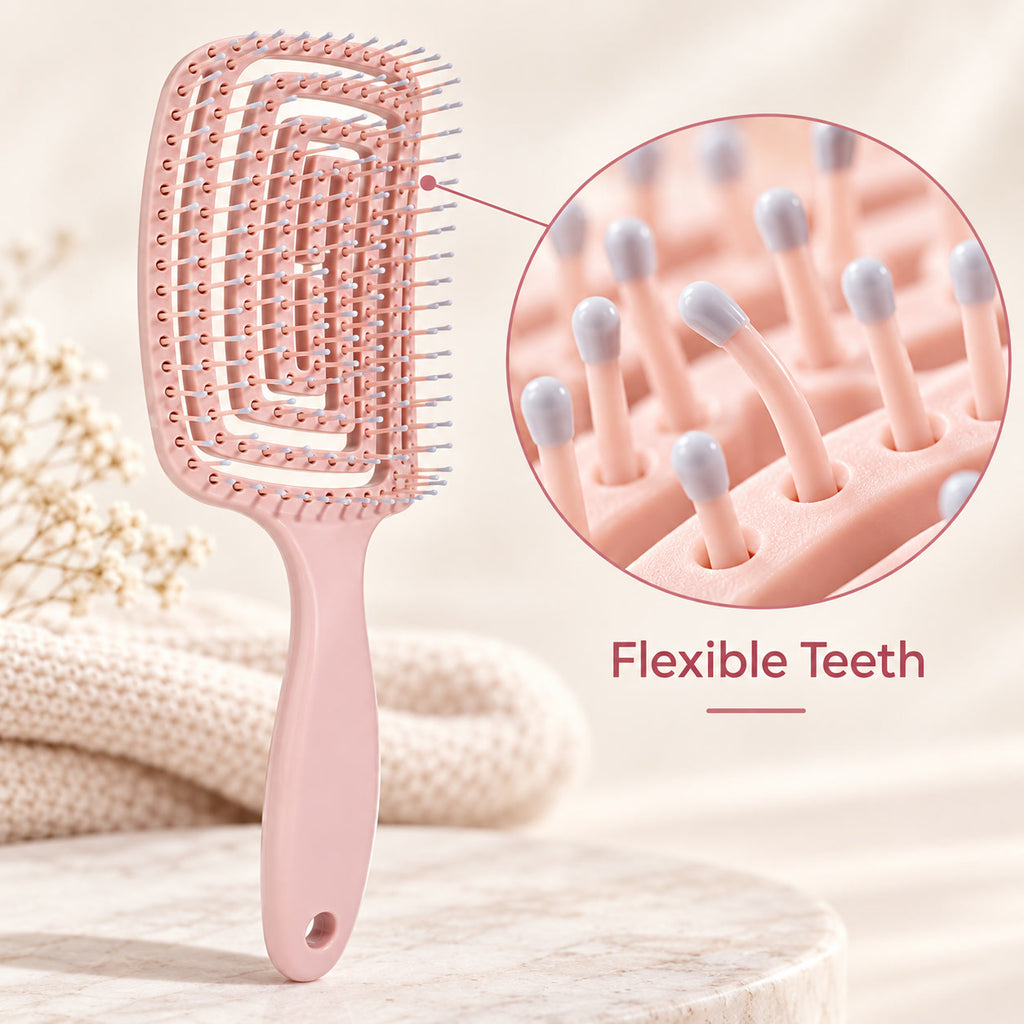 Alsunu scalp massage comb, silicone bristle close up