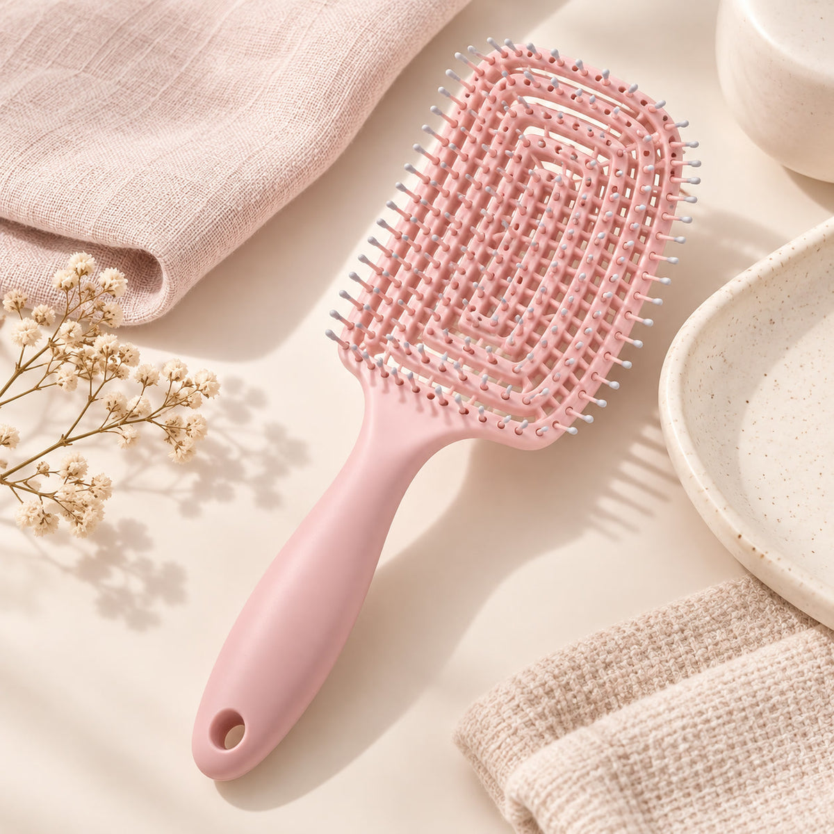 Alsunu scalp massage comb in use