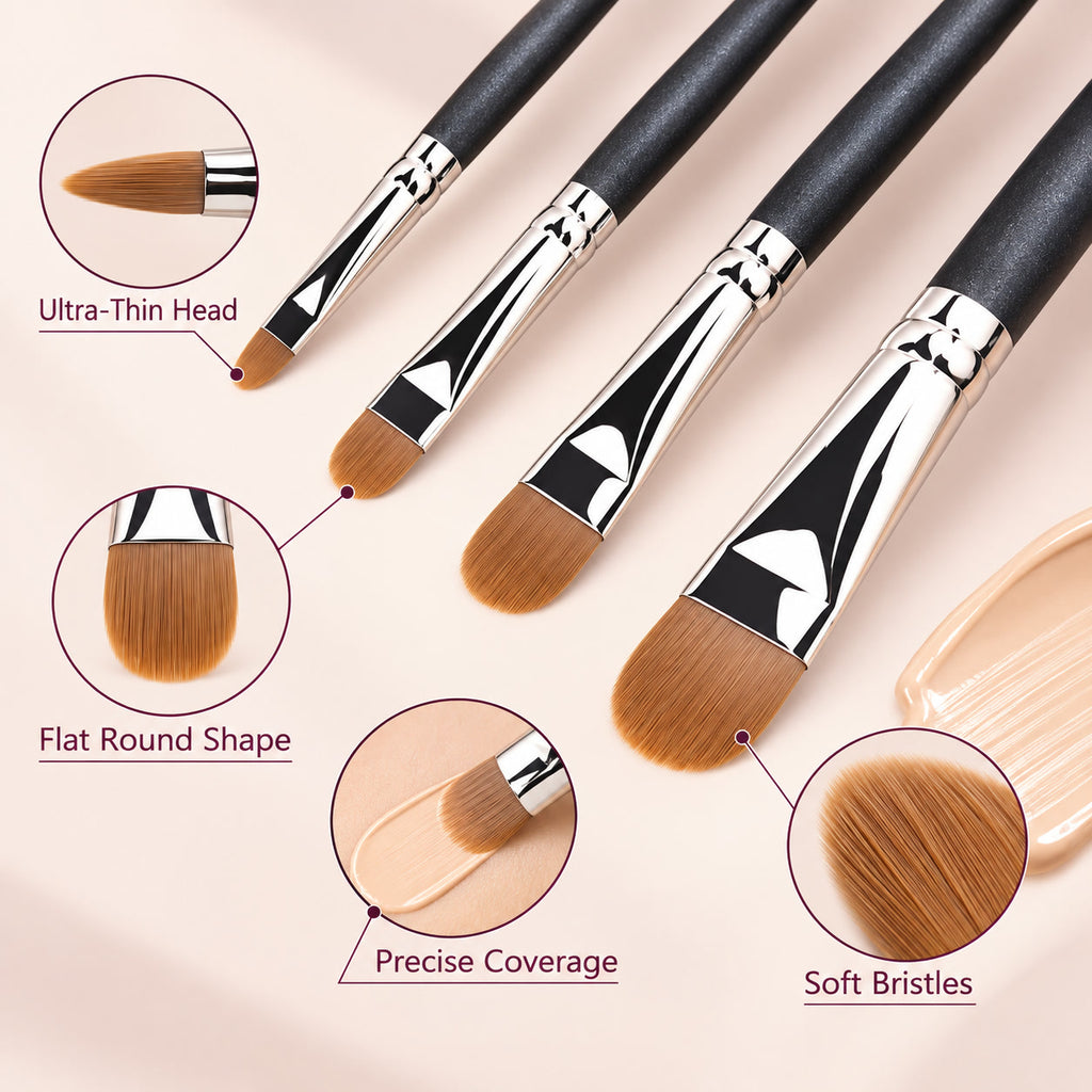 Alsunu concealer brush set, angled detail