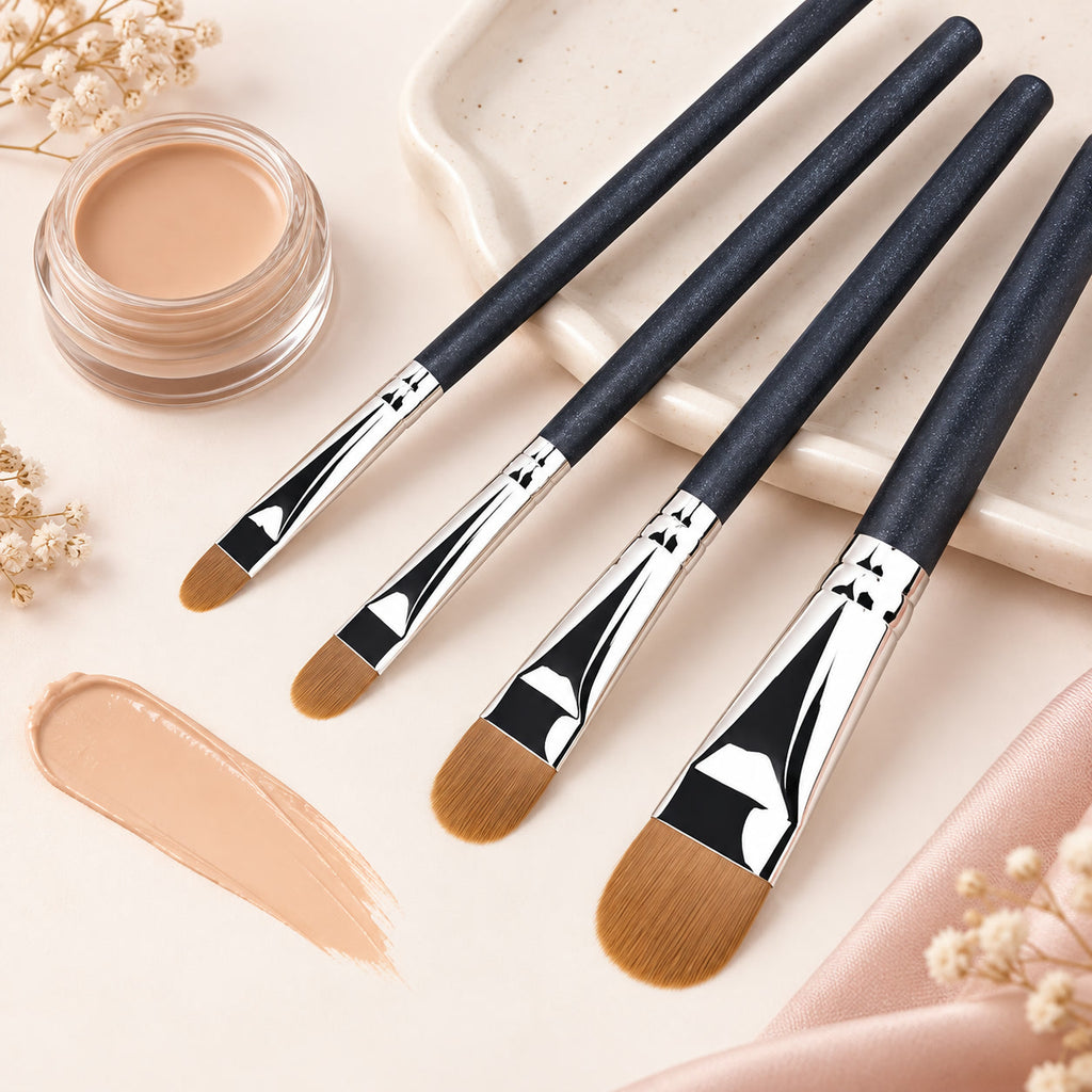 Alsunu concealer brush set in use