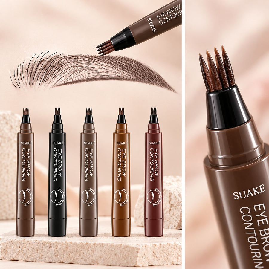 Waterproof Microblading Eyebrow Pen with 4-Prong Tip