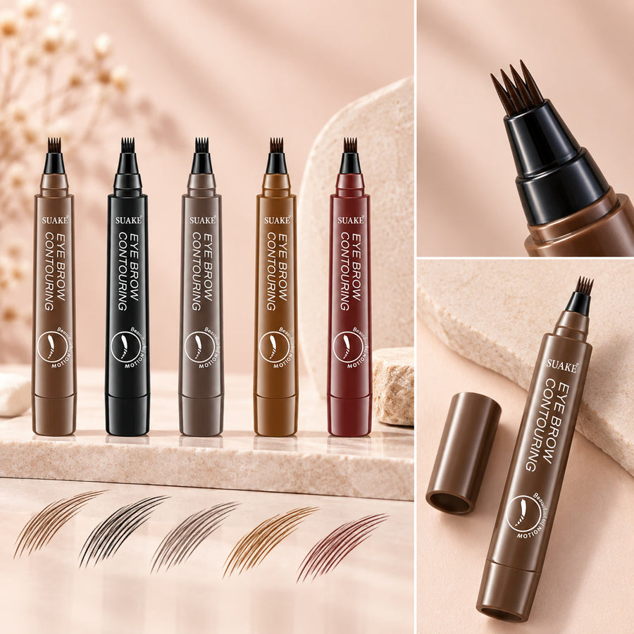 Waterproof Microblading Eyebrow Pen with 4-Prong Tip