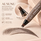Alsunu microblading brow pen, four-split tip close up