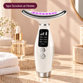 Alsunu 7-color LED neck and face massager with a curved head, LCD screen and mode buttons
