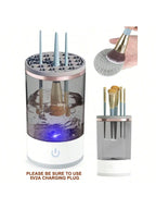 Brushes spinning in the clear tank below the MAX line