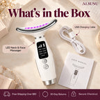 What's in the box: LED neck and face massager, USB charging cable and user manual, free shipping over $80