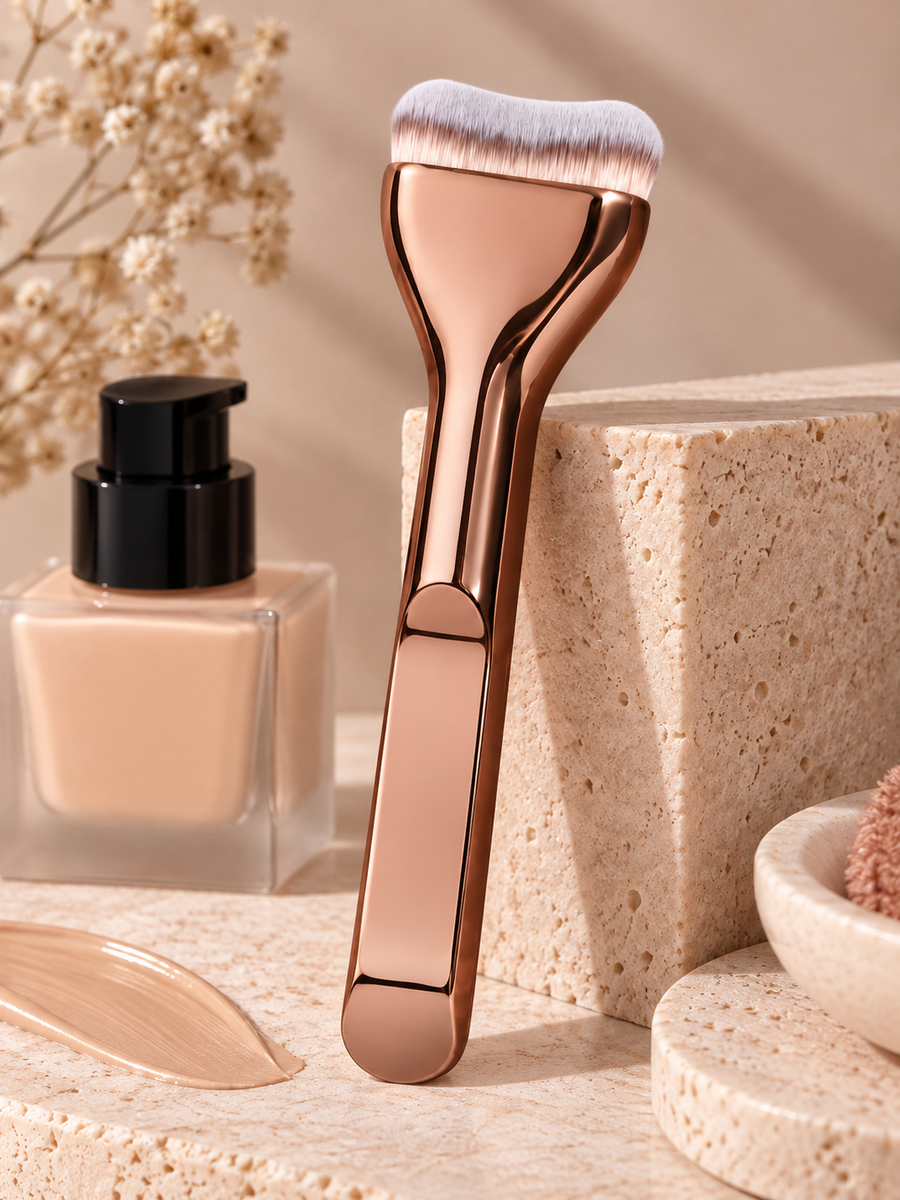Curved Foundation Brush for Liquid and Cream Makeup