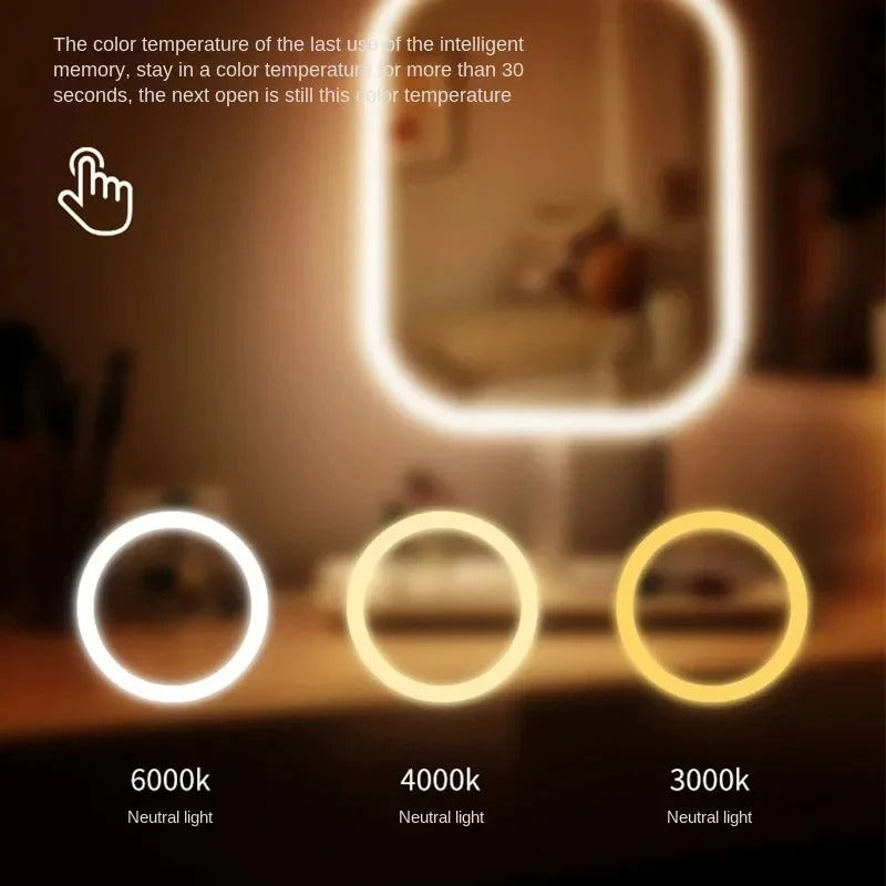 Three light colors of the vanity mirror: 6000K, 4000K and 3000K
