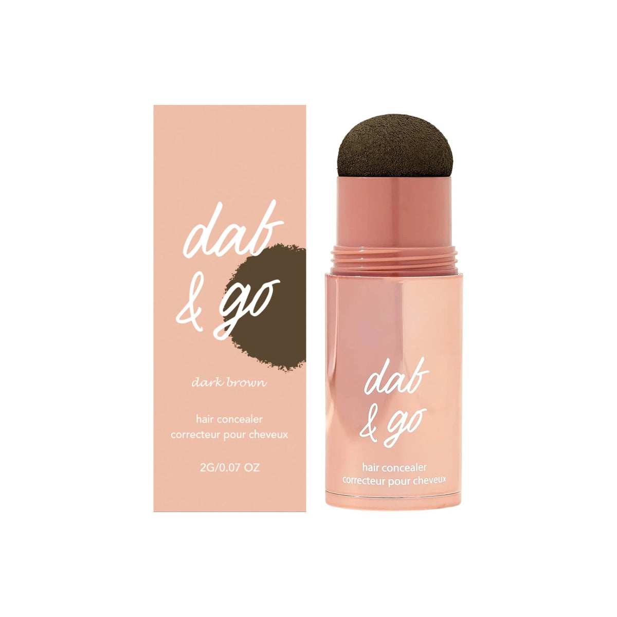 Hairline shadow powder in dark brown shade with sponge applicator